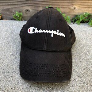 CHAMPION Vintage Baseball Hat Men's Adjustable Cap Black Embroidered Spe…​